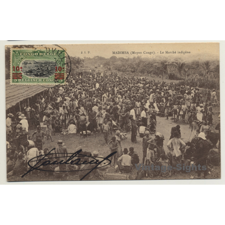 Madimba / Congo Belge: Le Marché Indigène (Vintage PC 1922)