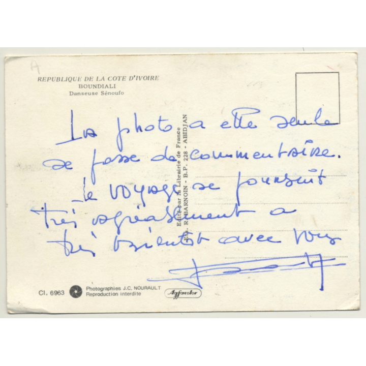 Ivory Coast: Topless Sénoufo Dancer - Blonde Braids / Ethno (Vintage RPPC)