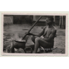 Ivory Coast: Grand Mère Prepare Le Repas / Topless - Ethno (Vintage RPPC)