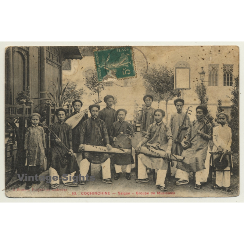 Saigon / Vietnam: Groupe De Musiciens (Vintage PC 1911 Ethno)