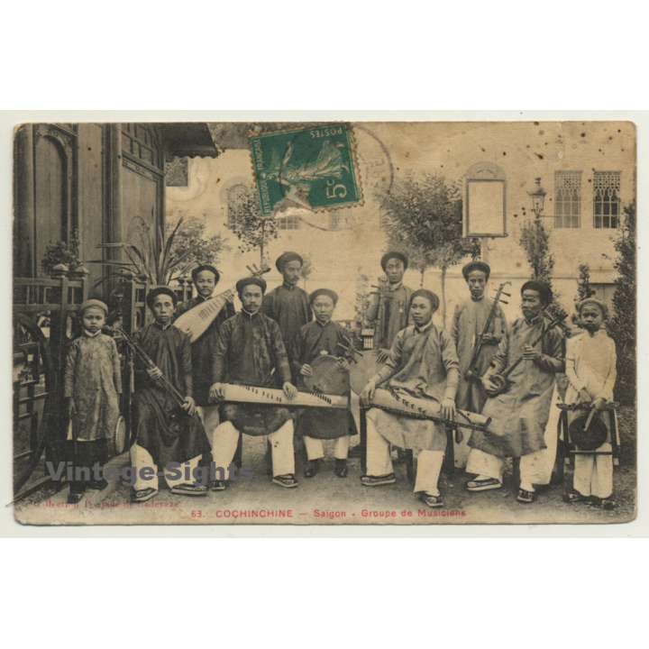 Saigon / Vietnam: Groupe De Musiciens (Vintage PC 1911 Ethno)