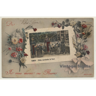 Tonkin / Vietnam: Petites Marchandes De Fleur (Vintage PC ~1900s Ethno)