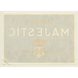 Cannes / France: Hotel Majestic (Vintage Luggage Label)
