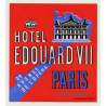 Paris / France: Hotel Edouard VII (Vintage Luggage Label)