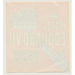 Paris / France: Hotel Edouard VII (Vintage Luggage Label)