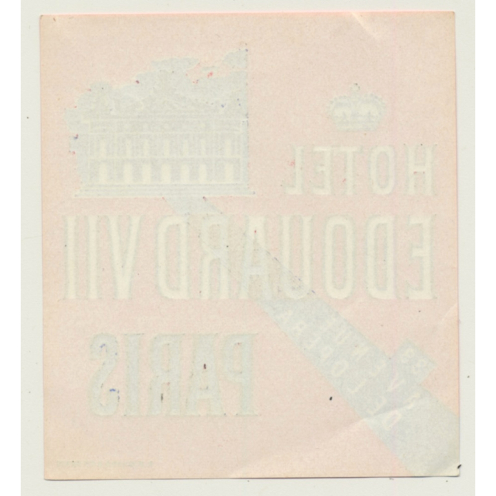 Paris / France: Hotel Edouard VII (Vintage Luggage Label)