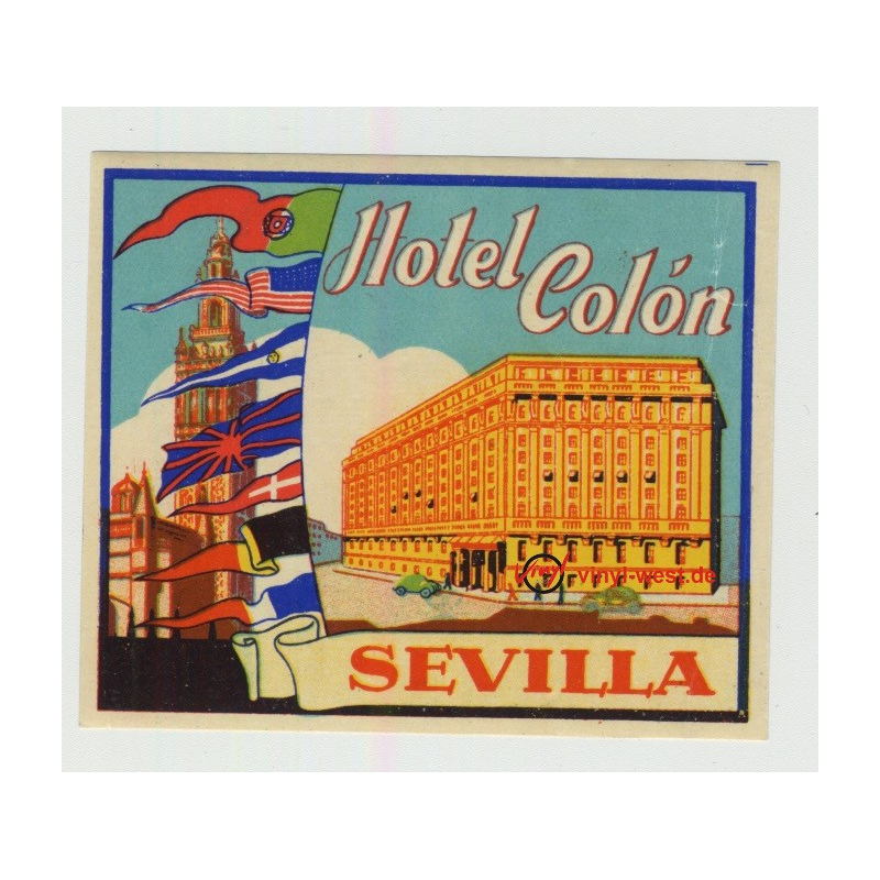 Hotel Colón - Sevilla / Spain (Vintage Luggage Label)