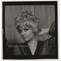 Sweet Blonde Woman *1 / Transparent Blouse (Vintage Contact Sheet Photo 1970s)