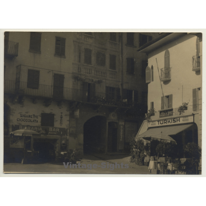 Views Of Italian Town / Birraria - Bar (Lot Of 3 Vintage RPPC's ~1940s)