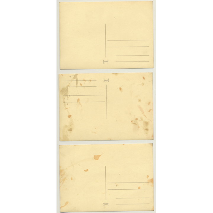 Views Of Italian Town / Birraria - Bar (Lot Of 3 Vintage RPPC's ~1940s)