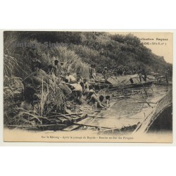 Laos / Indochine: Sur Le Mékong - Pirogues (Vintage PC 1906 Ethnic)