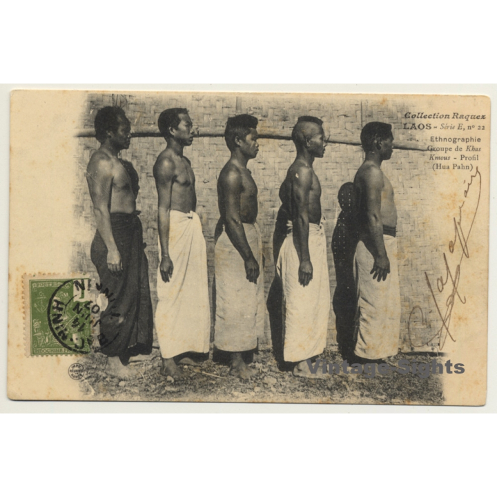 Laos: Groupe De Khas Kmous (Hua Phan) (Vintage PC 1907 Ethnic)