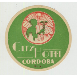 City Hotel - Cordoba / Argentina (Vintage Luggage Label)