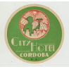 City Hotel - Cordoba / Argentina (Vintage Luggage Label)