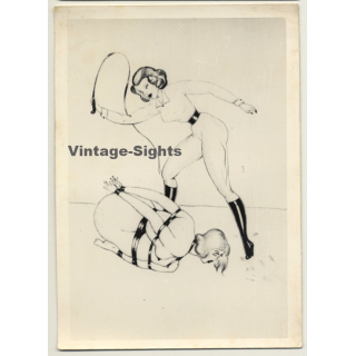 French BDSM Drawings *3 / Bondage - Whip (Vintage Photo ~1930s)