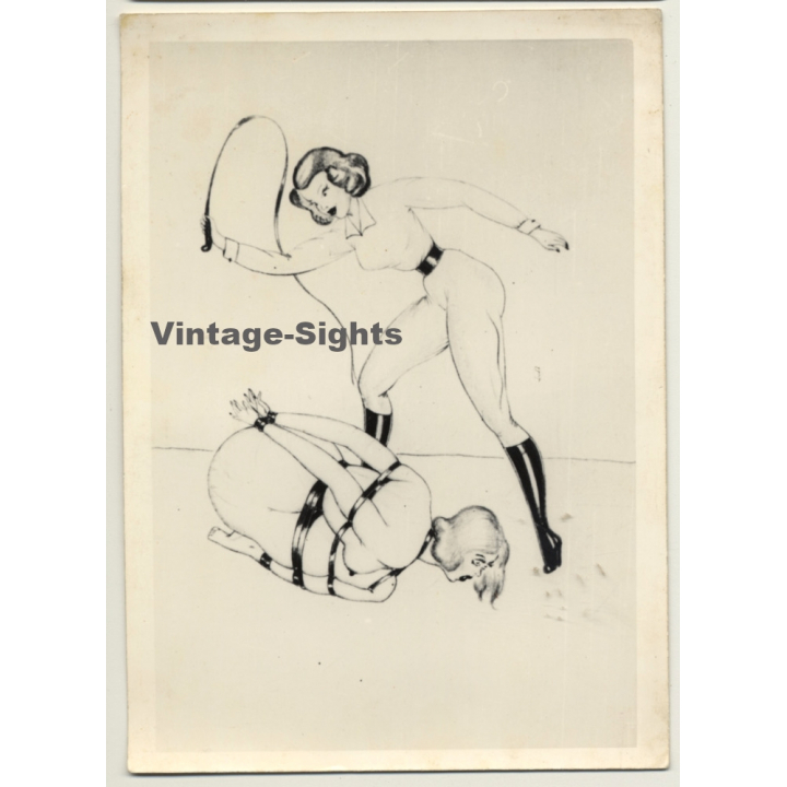 French BDSM Drawings *3 / Bondage - Whip (Vintage Photo ~1930s)
