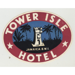 Tower Isle Hotel - Jamaica B.W.I.  (Vintage Luggage Label 1940s)