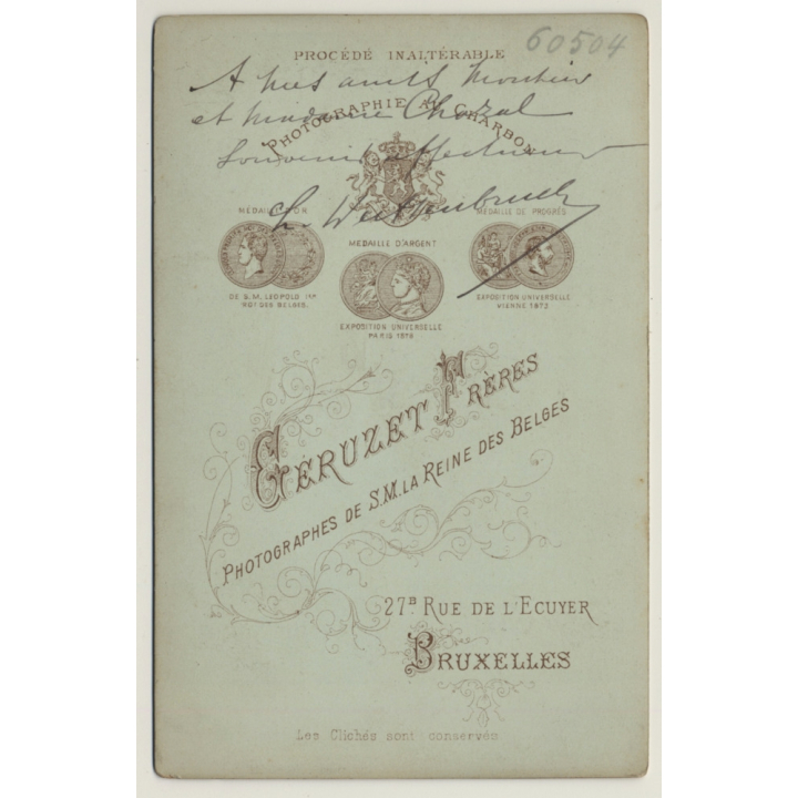 Géruzet Frères / Bruxelles: Portrait L. Weislenbruch / Beard (Vintage Cabinet Card ~1870s)