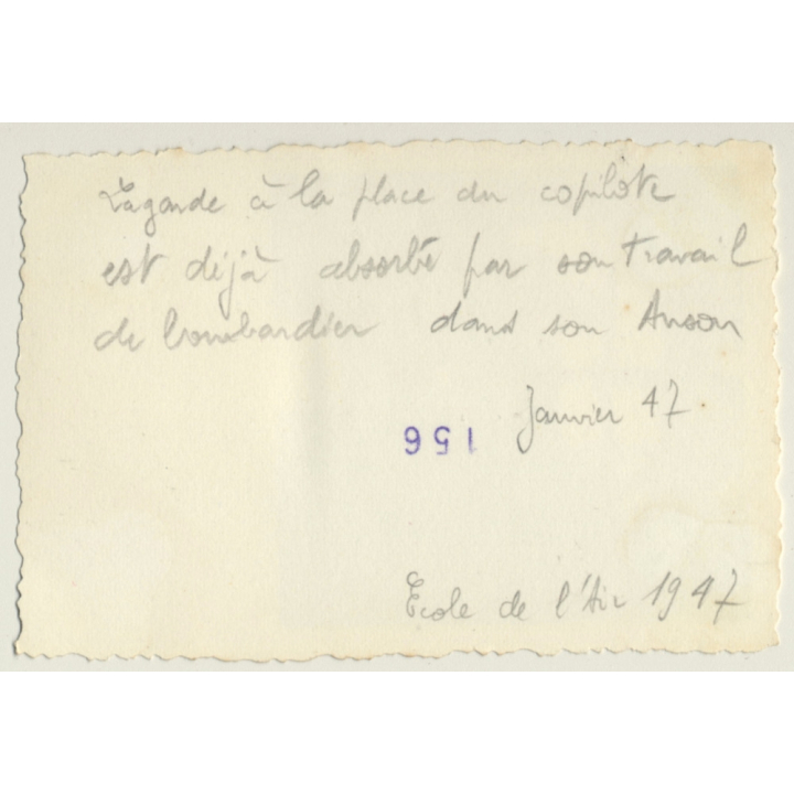 Salon-de-Provence: Avro Anson *5 - Place Du Copilote - Bombardier (Vintage Photo 1947)