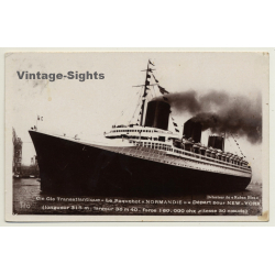 Paquebot Normandie - Départ Pour New York / Steamboat (Vintage RPPC 1937)