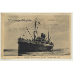 Paquebot Meknès / CGT - Steamboat (Vintage Postcard 1937)
