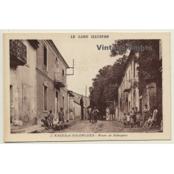 30114 Nages-Et-Solorgues / France: Route Des Solorgues (Vintage PC ~1940s)