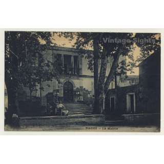 30114 Nages-Et-Solorgues / France: La Mairie / Town Hall (Vintage PC ~1930s/1940s)