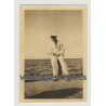 Pretty Guy In White Marine Suit / Landing Stage (Vintage Photo 40s/50s Gay Int)