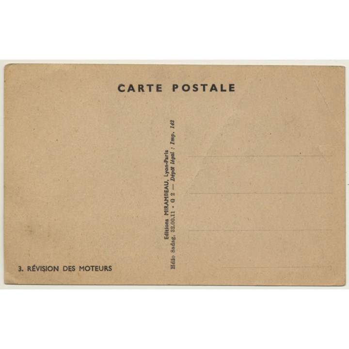 Air France: Révision Des Moteurs / Aviation (Vintage Artist Postcard)