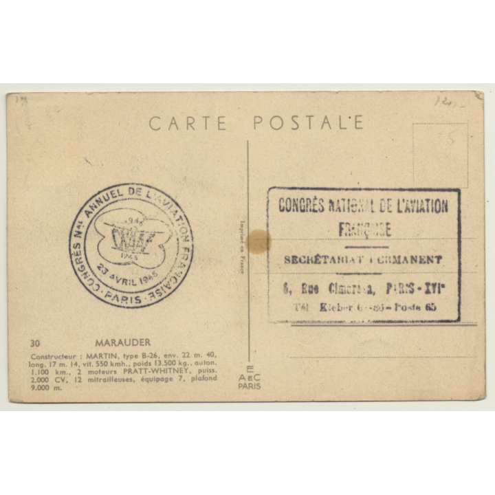 Martin B-26 Marauder / Congrès Annuel De L'Aviation 1946 (Vintage PC)