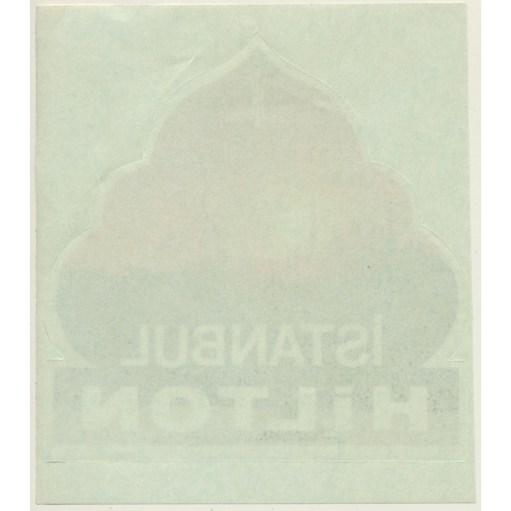 Turkey: Istanbul Hilton / Hotel (Vintage Self Adhesive Luggage Label / Sticker)