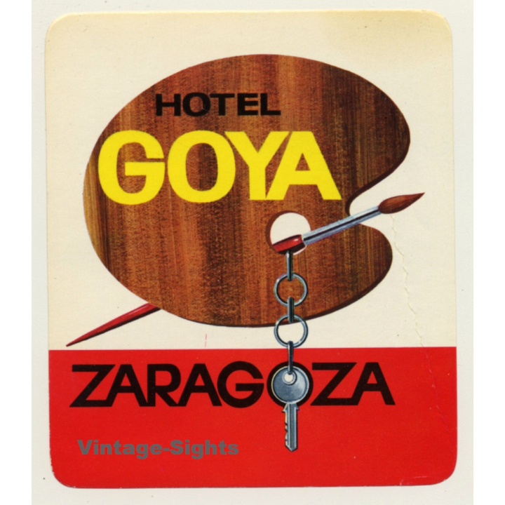 Zaragoza / Spain: Hotel Goya (Vintage Luggage Label)