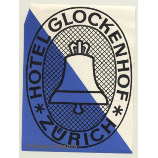 Zürich / Switzerland: Hotel Glockenhof (Vintage Luggage Label)