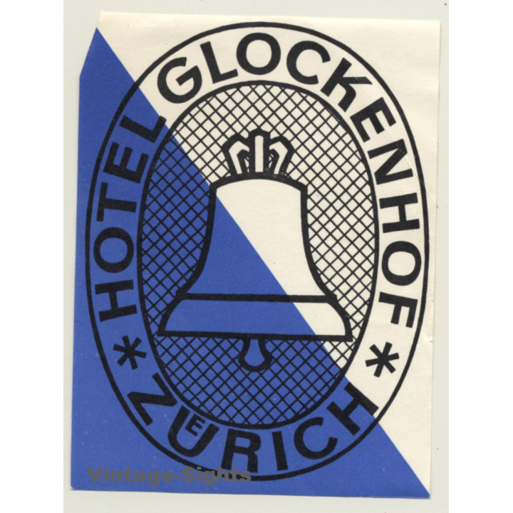 Zürich / Switzerland: Hotel Glockenhof (Vintage Luggage Label)