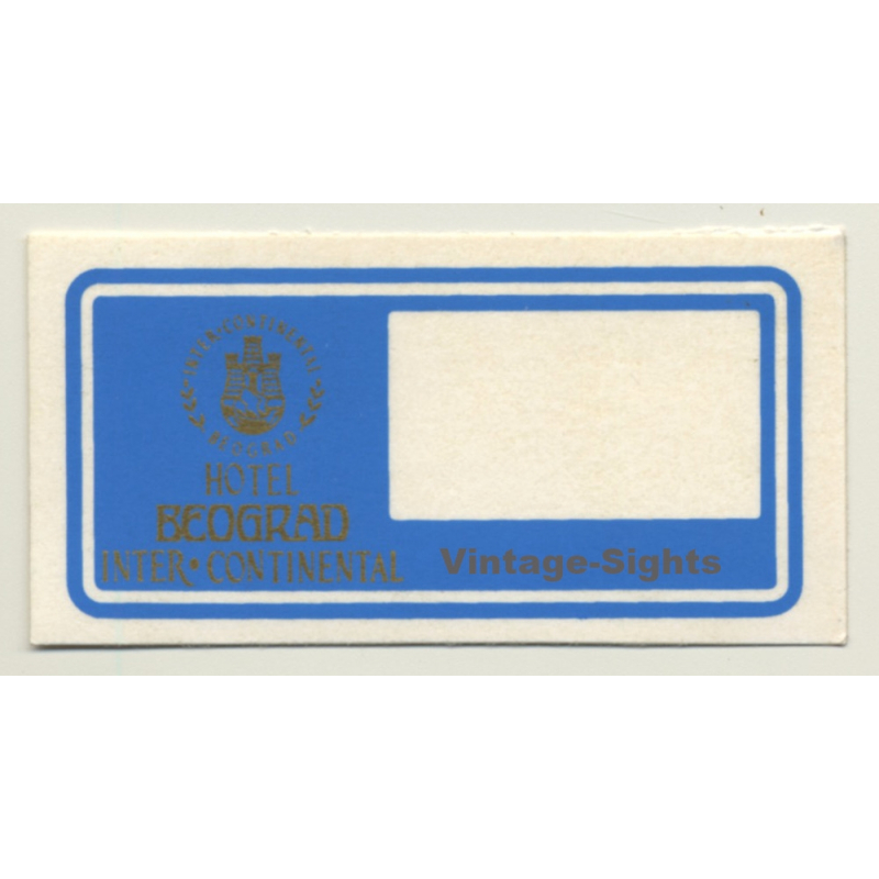 Beograd / Serbia: Inter - Continental *3 (Vintage Self Adhesive Luggage Label / Sticker)