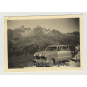 Ford Taunus 12M 15M On Tour: In Front Of The Swiss Alps (Vintage Photo 50s)