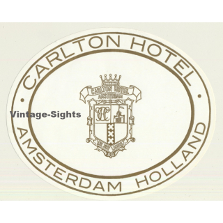 Amsterdam / Netherlands: Carlton Hotel - Holland (Vintage Luggage Label)
