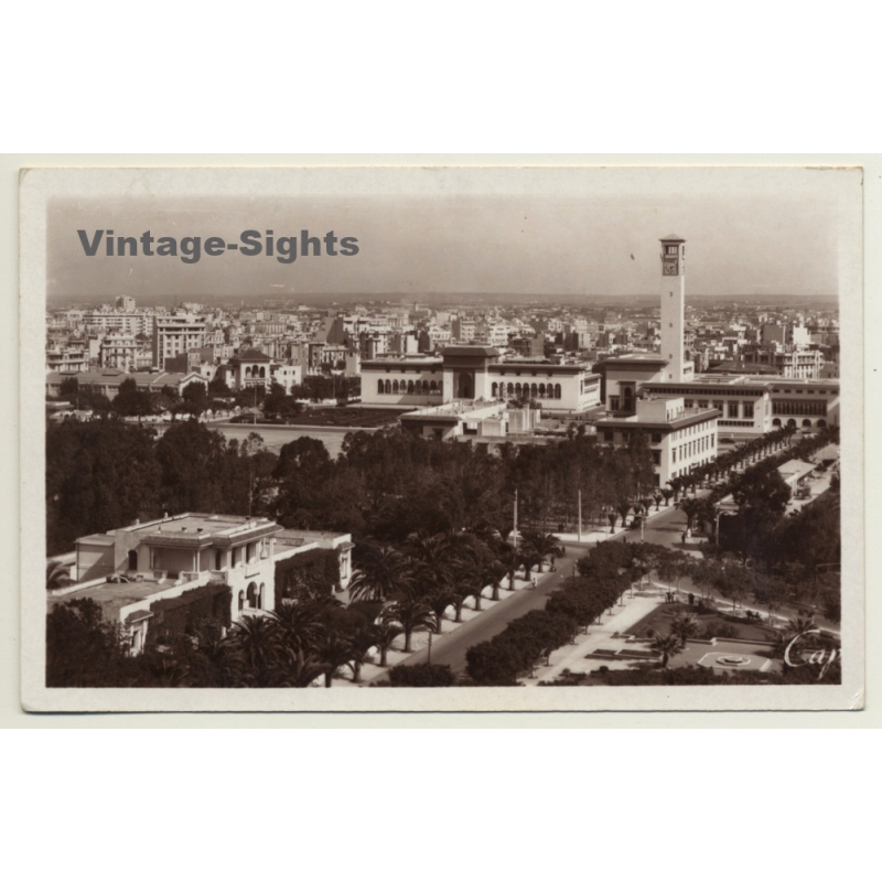 Casablanca / Morocco: Boulevard Gouraud Et Le Bâtiments Administratifs (Vintage RPPC 1938)