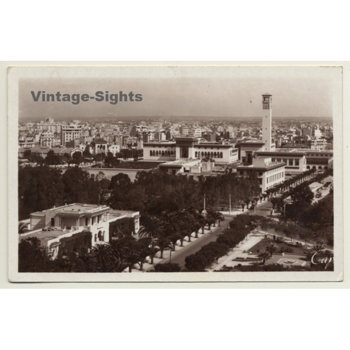 Casablanca / Morocco: Boulevard Gouraud Et Le Bâtiments Administratifs (Vintage RPPC 1938)