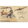 Deutsche Lufthansa: 1941 Tischkarte (Rare Vintage Illustrated Place Card)