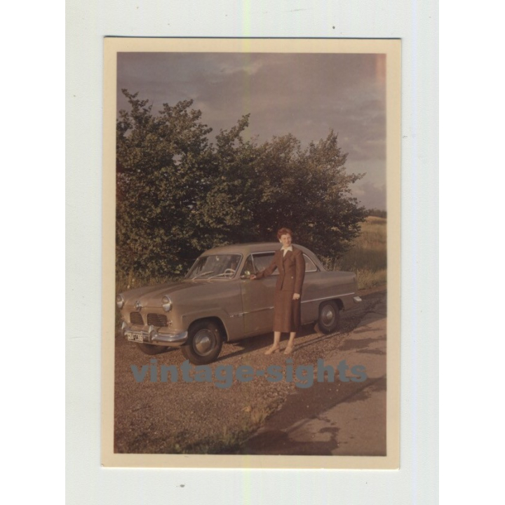 Ford Taunus 12M 15M: Woman Next To Car (Vintage Photo 50s)