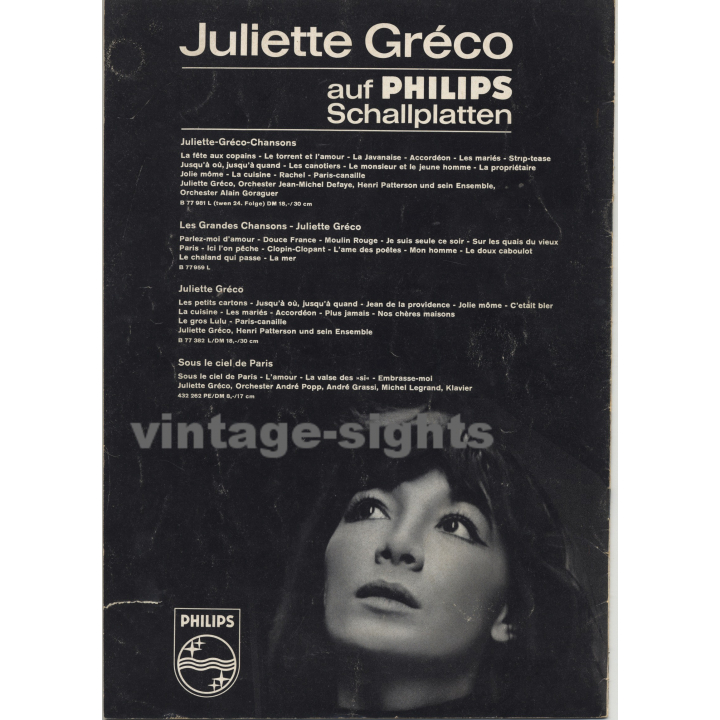 Juliette Gréco - Recital 1965/66 (Vintage German Concert Tour Booklet)