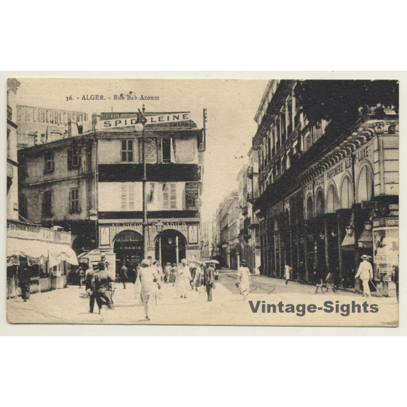 Alger / Algeria: Rue Bab Azoum (Vintage PC 1938)