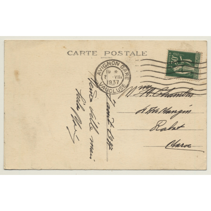 France: Souvenir D'Avignon / Clichés F. Beau (Vintage PC 1937 Litho)