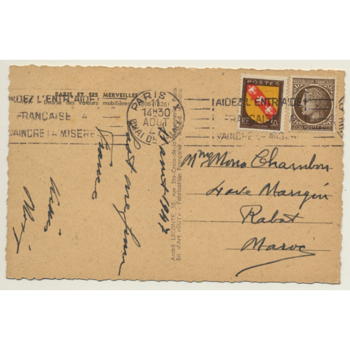 Paris / France: Bourse Des Valeurs (Vintage PC 1947)