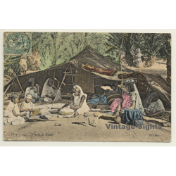 Algeria: Gourbi De Kamès / Spinning Wool  (Vintage PC 1907)