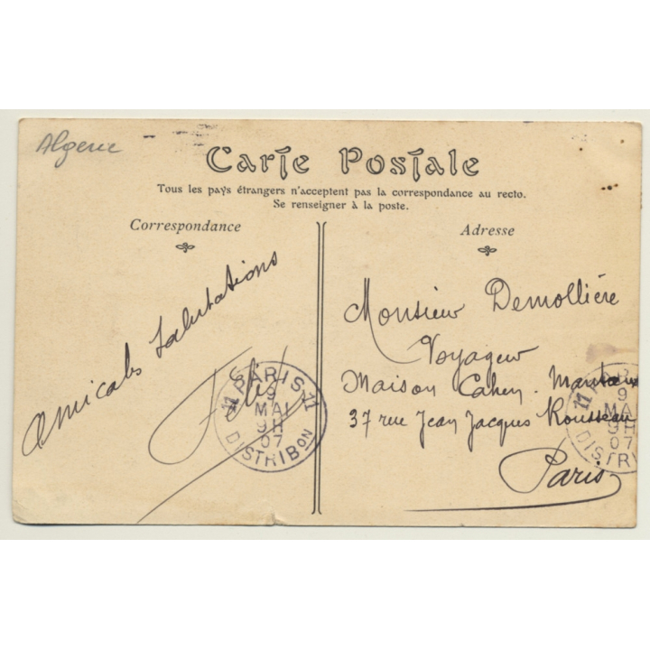 Algeria: Gourbi De Kamès / Spinning Wool  (Vintage PC 1907)