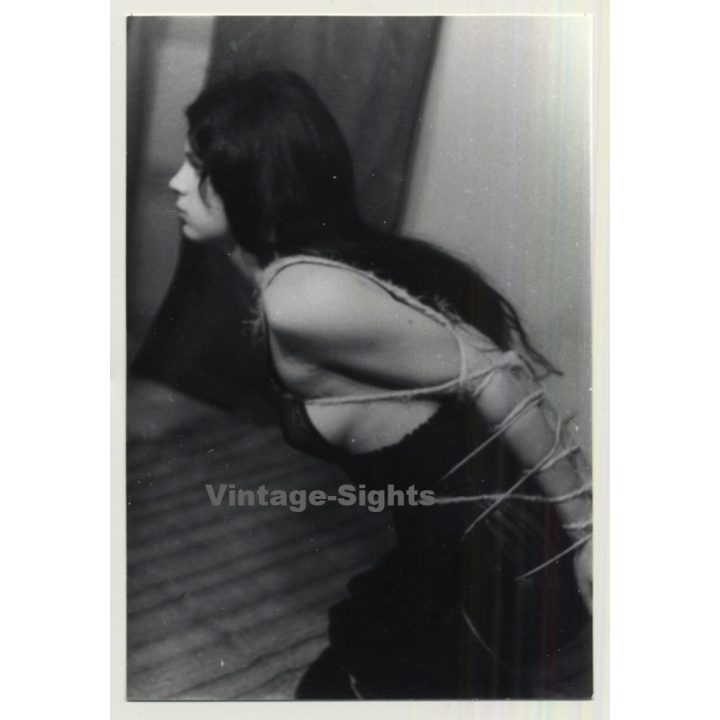 Pretty Longhaired Woman In Rope Bondage - BDSM (2nd Gen. Photo GDR ~1960s)