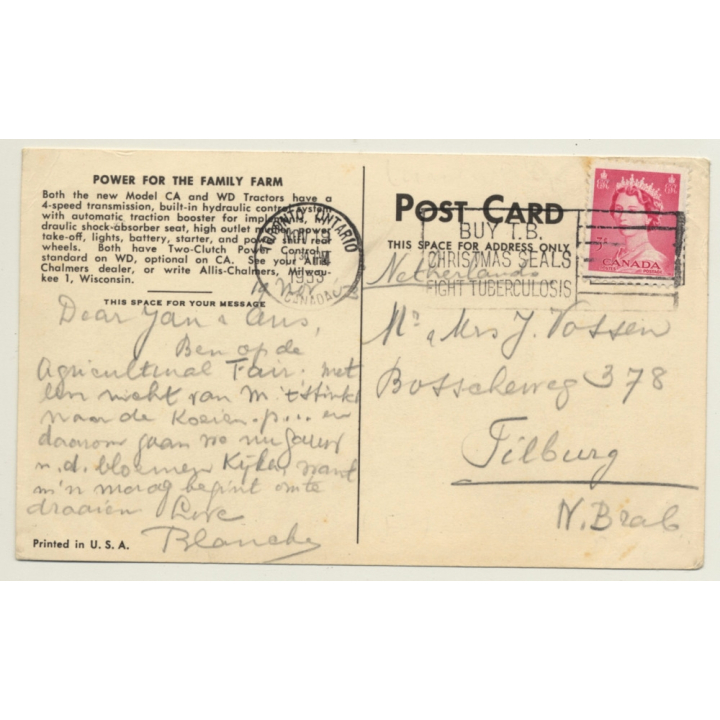 USA: Allis Chalmers CA & WD / 2 & 3-Bottom Mounted Plow (Vintage PC 1953)