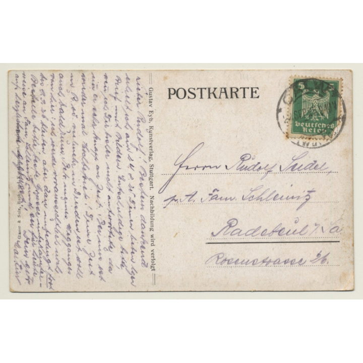 Germany: Weinlese Im Neckartal / Grape Harvest (Vintage PC ~1910s)